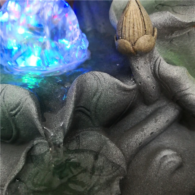 Home decoration indoor rain statue water fountain small sculpture for home table top