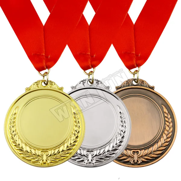 Manufacturer custom wholesale cheap metal plating gold silver bronze blank sports medal