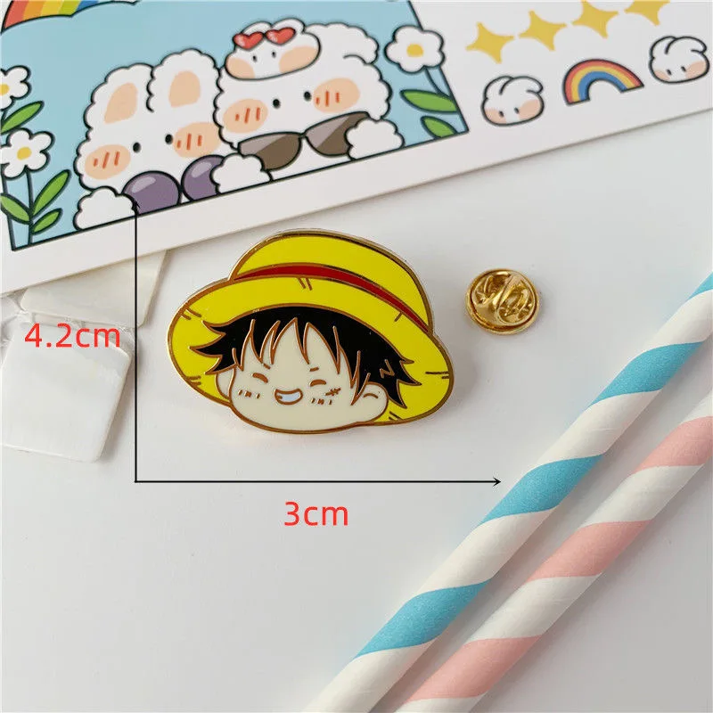 High Quality Animation Wearable Pirate King Cute Lapel Metal Badge Pin