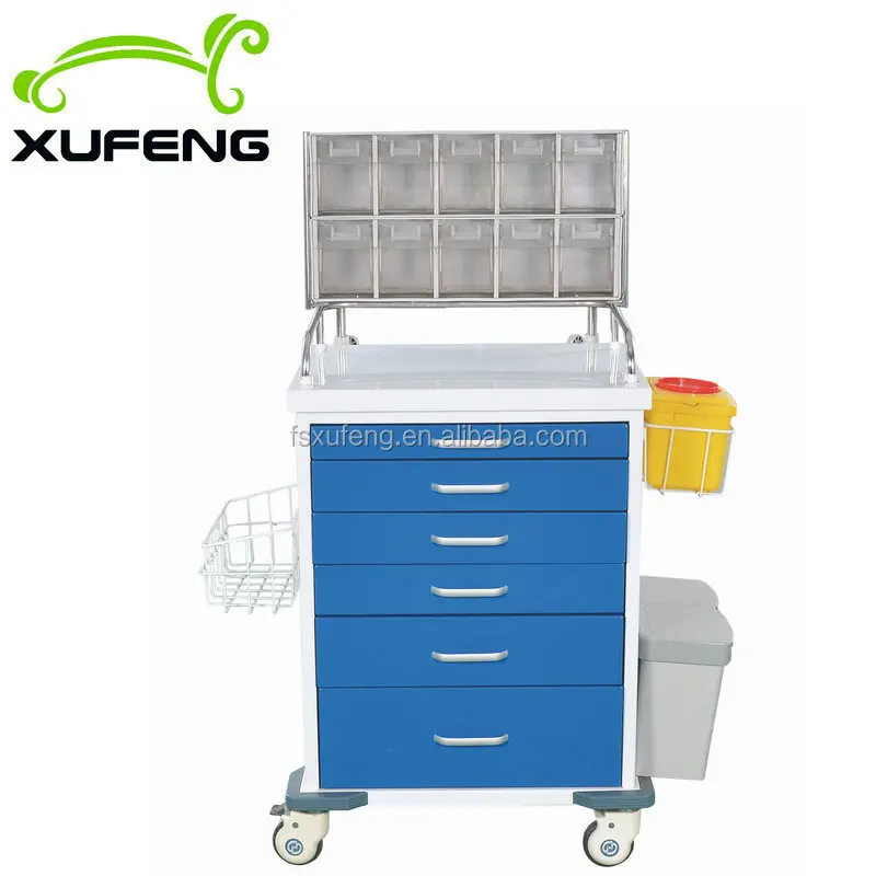 Practical Multifunctional  Luxury ABS Anesthesia Trolley/nursing trolley /medical cart for hospital use