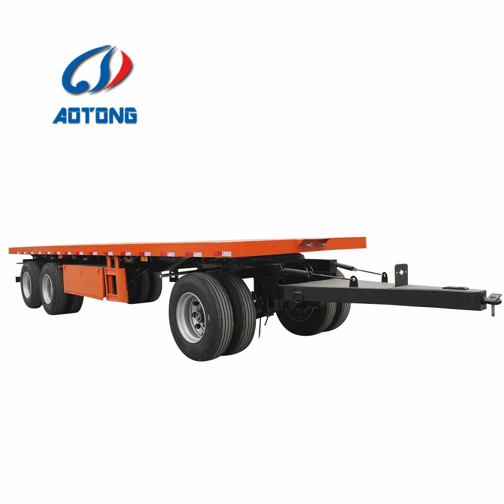 flatbed mobile trailer full trailer 20ft tandem axles flatbed truck full trailer price