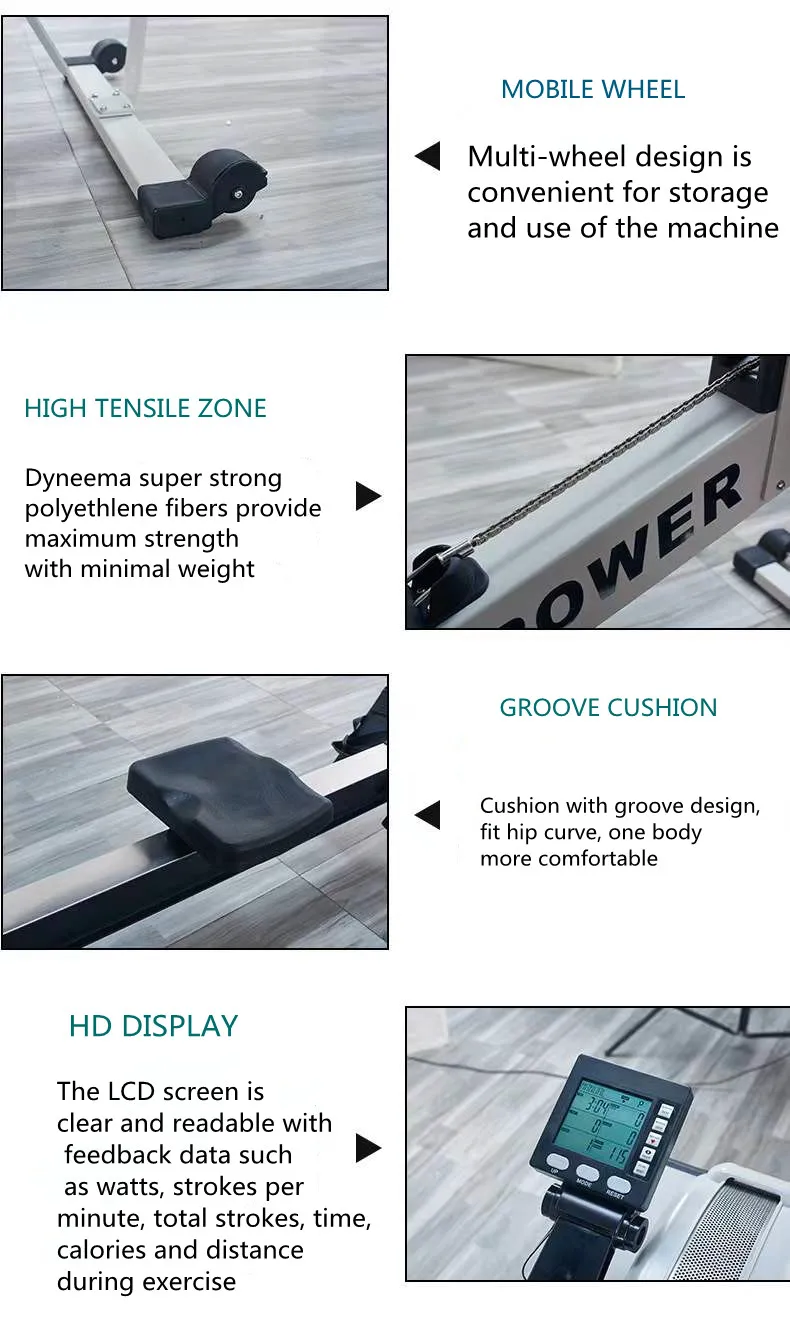 Cardio training exercise remadora maquina remo rameur fitness gym fitness clube air rowing machine