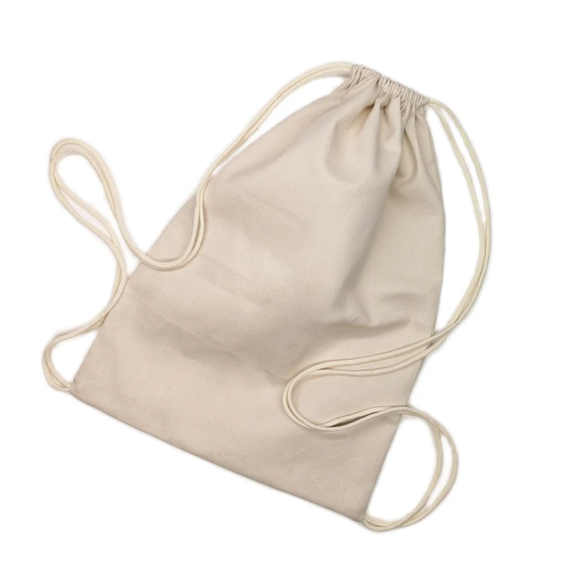 Wholesale Personalized Custom Printed Sports Canvas Cotton Drawstring Bag Backpacks Calico Drawstring Bags with logo