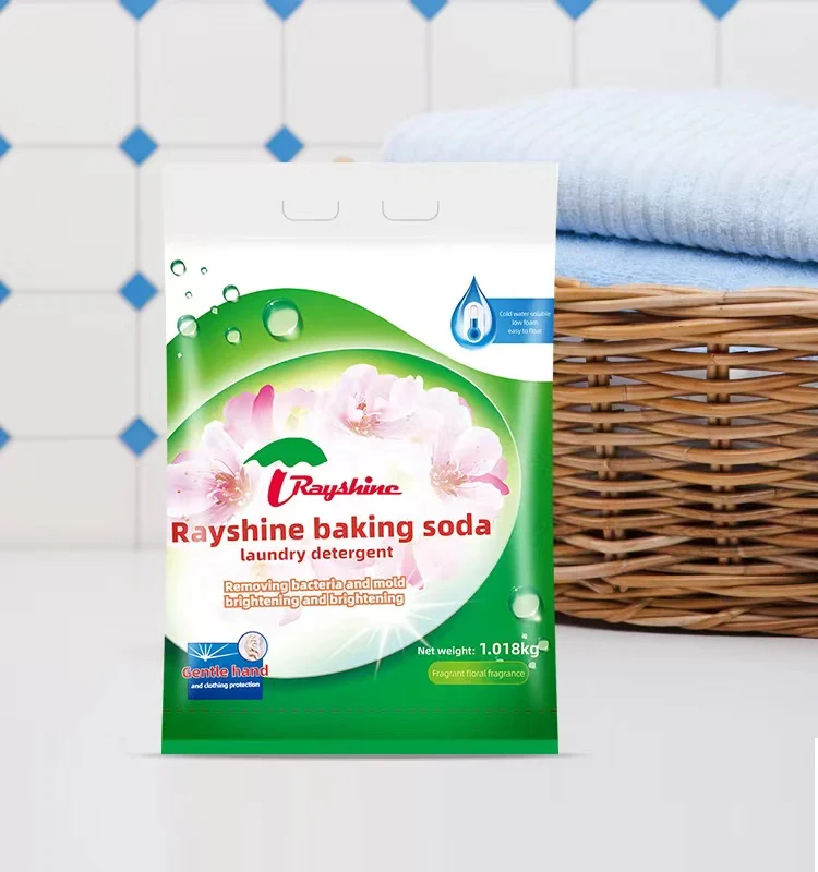 Rayshien Wholesale Rich foam eco-friendly Laundry Soap Washing Powder Detergent for clothing wash 1KG/bag
