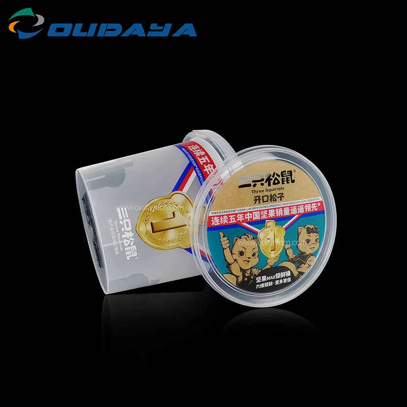 2.5L customization small food packaging clear plastic bucket with lid plastic pail