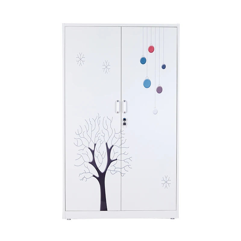 Factory wholesale price bedroom steel sliding door almirah design printed pattern wardrobe 10 - 49 pieces