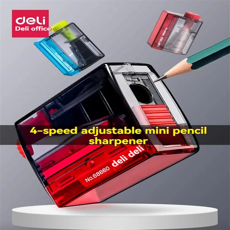 Deli 0531 Simple Style 48pcs Mini Portable Pencil Sharpener Pencil Capacity Adjustable Thickness Pencil Sharpener