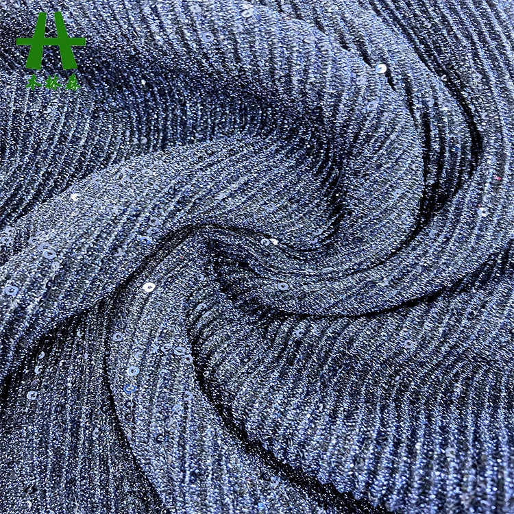 Mulinsen Textile Best Price Lurex Knit Sewing Embroidering Goffer Fabric with Sequined Polyester