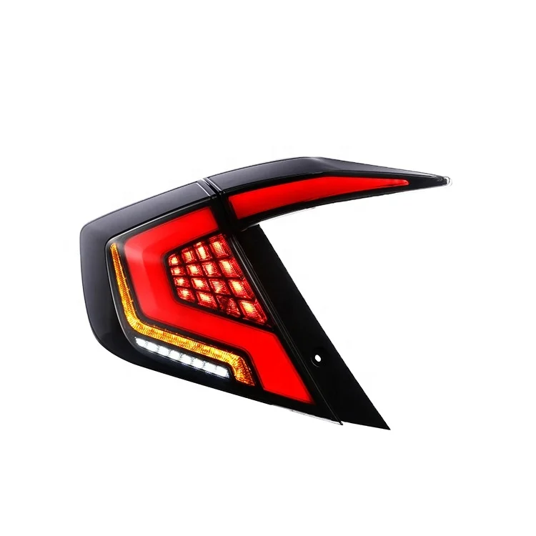 2PCS Car LED Tail Light Taillight For Honda Civic 2017 2018 2019 Rear Fog Lamp + Brake Light + Reverse + Dynamic Turn Signal