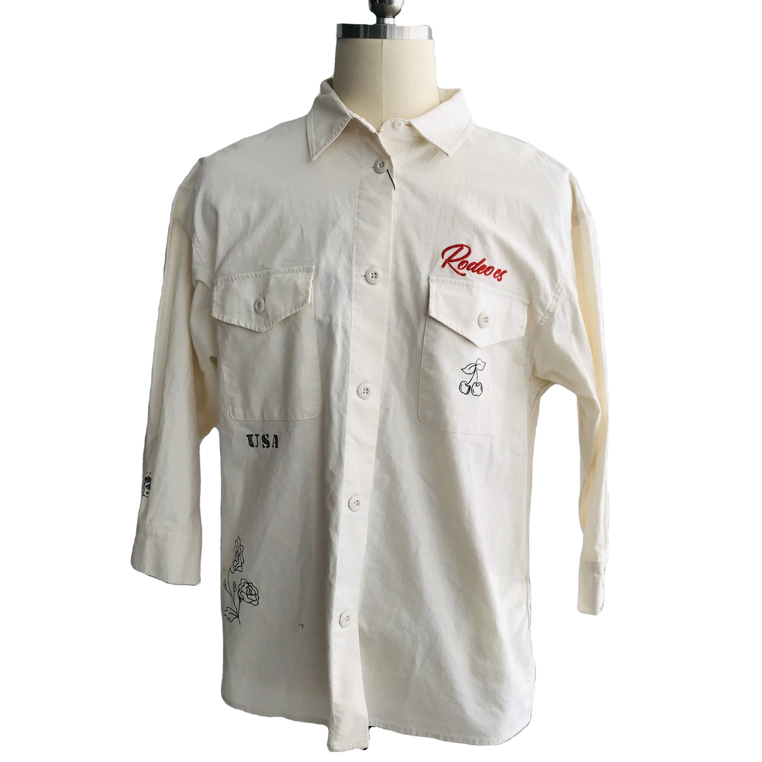 Лидер продаж, базовые стильные женские рубашки, женские рубашки с принтом на заказ