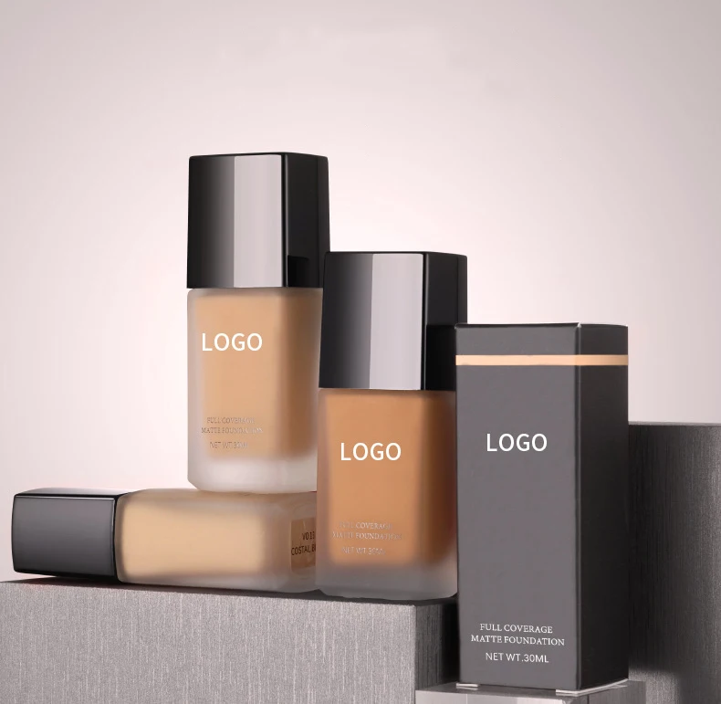 Custom Cosmetic Waterproof powder foundation whitening liquid foundation for cool beauty