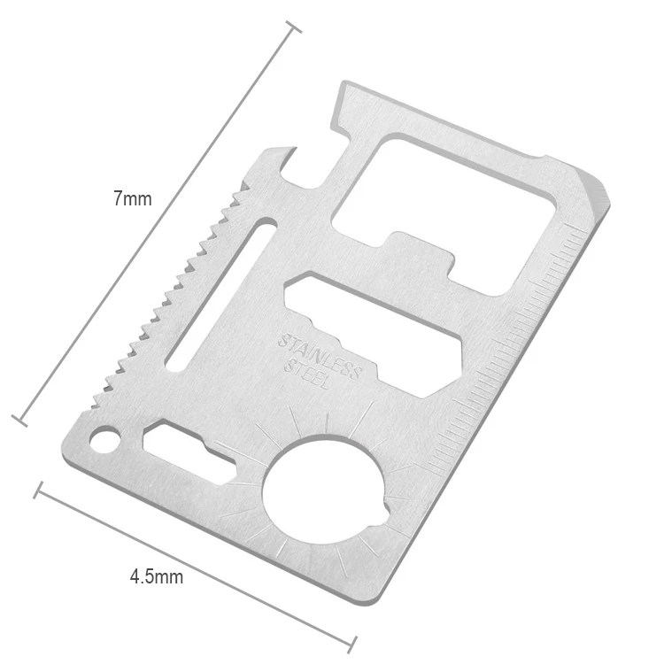 Credit Card Survival Tool 11 in 1 Multipurpose Beer Bottle Opener Portable Wallet Size Useful Pocket Multitool Useful Gift