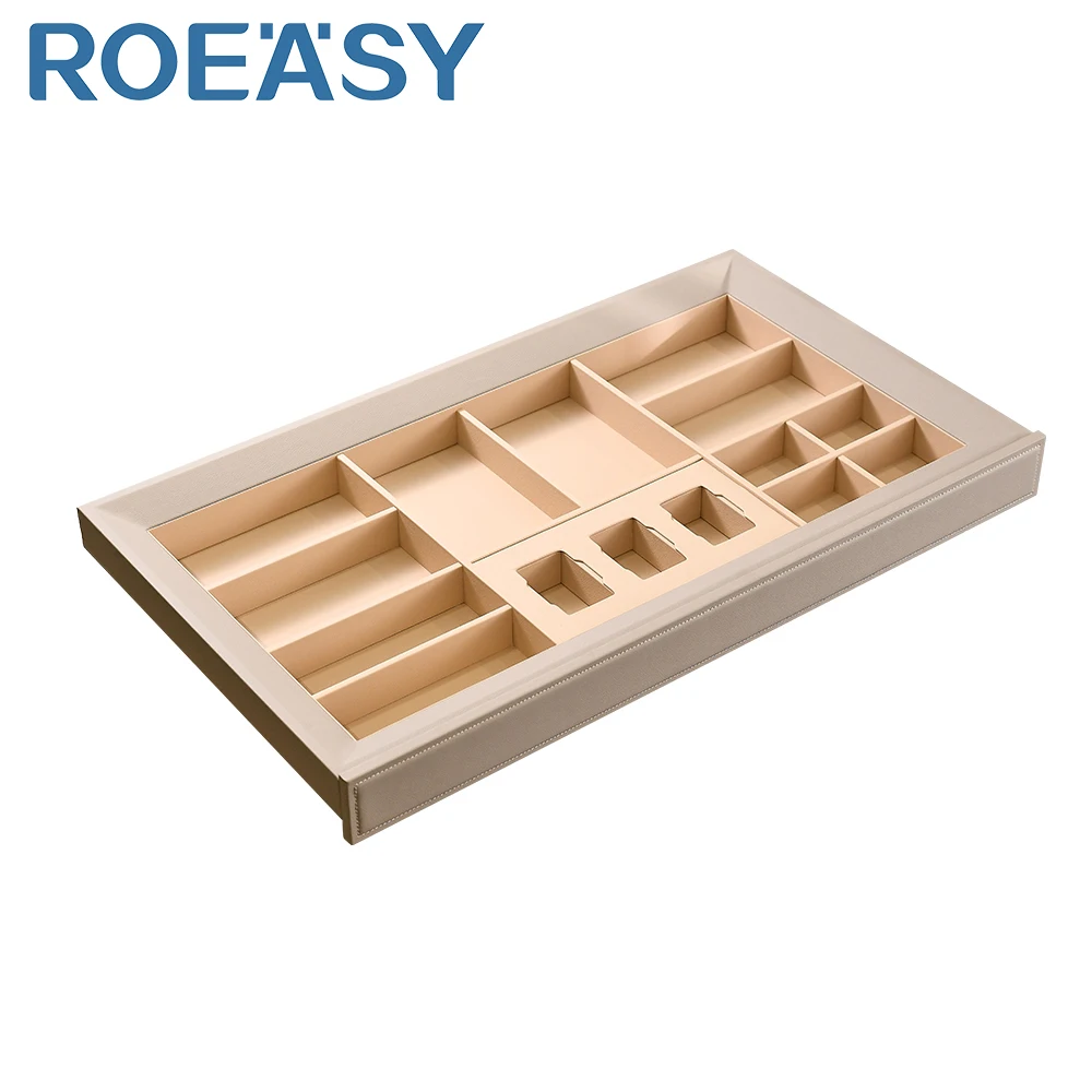 ROEASY Wardrobe Leather Jewelry Organizers Box Electronic Anti-Theft Smart Touch Screen Password Safe Box Box for Jewelry