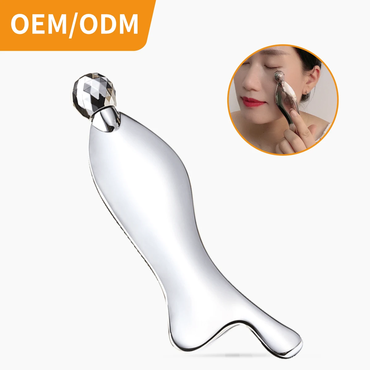 custom 3D roller face massager stainless steel body guasha massage tool scraping metal guasha facial tool
