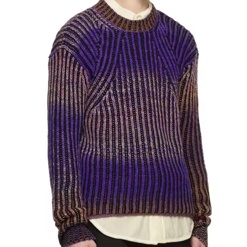 Custom Korean Fashion Sweaters Men Autumn Solid Color cotton Sweaters Slim Fit Street Wear Clothes Knitted Sweater Men Pullovers