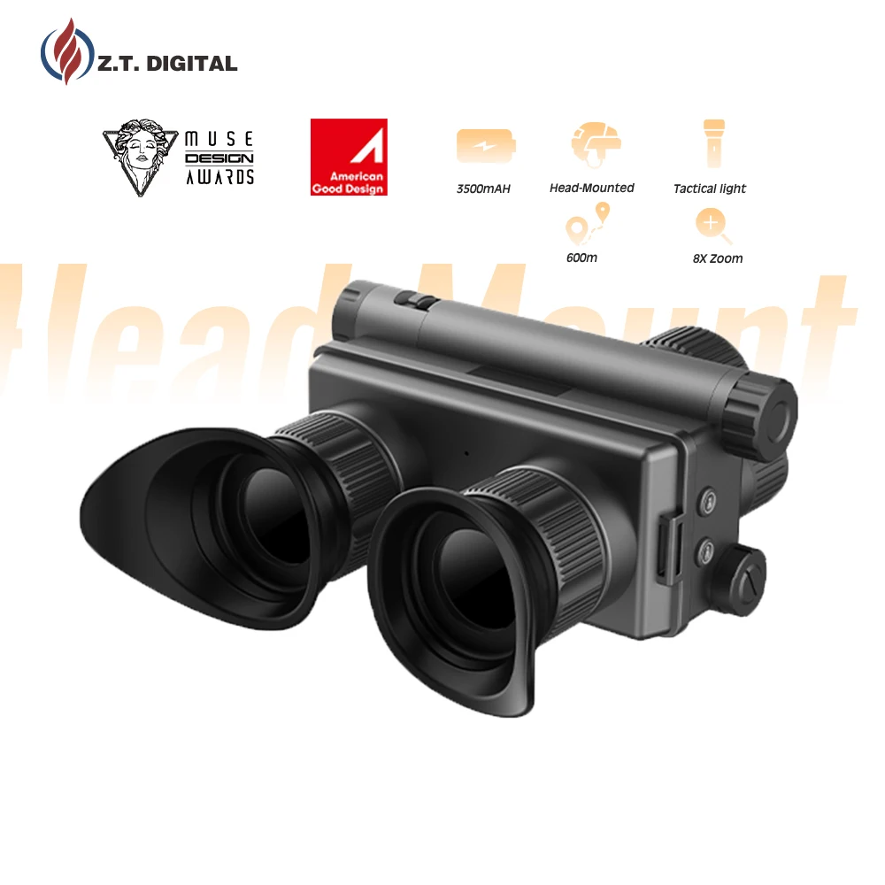 Head Mounted Night Vision Goggles Monocular Infrarednight Vision Scope 8X Digital Zoom for Hunting Camping Travel Surveillance