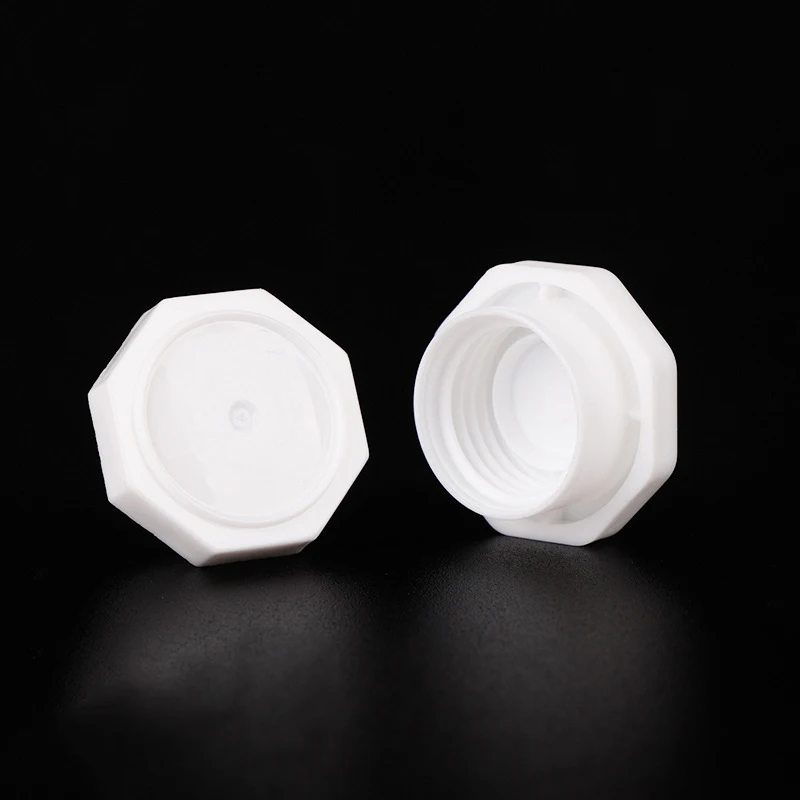 Manufacturer customized pp material 17 - 26 mm octagonal toothpaste cap cosmetic plastic tube screw cap
