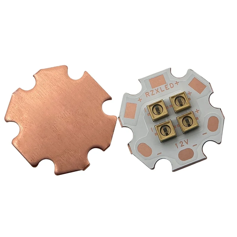 RZXLED  high Quality 4 chips LED 6V 12V 24V  2.4W wavelength 290NM 295NM 300NM 308nm uv led