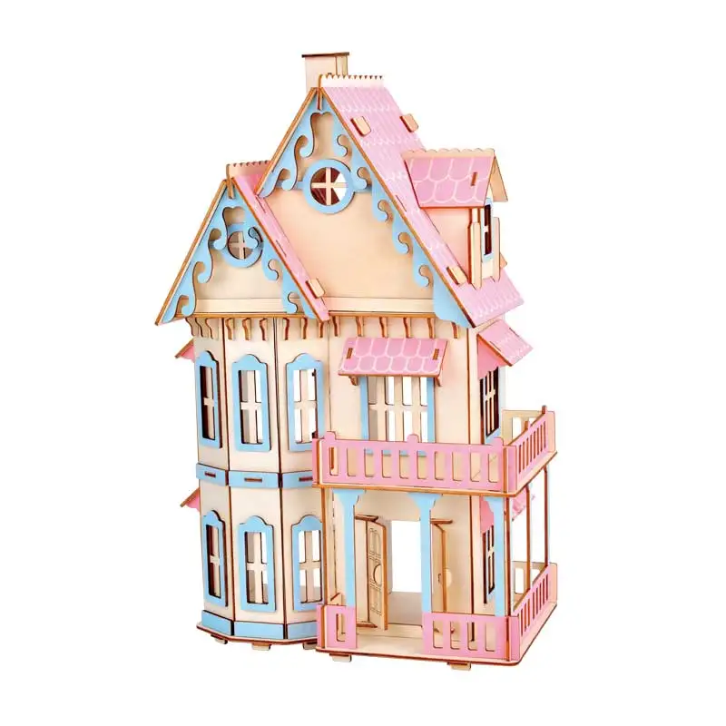 
custom hot sale new arrival best prices wooden 3d creative diy puzzle house for adults and kids 