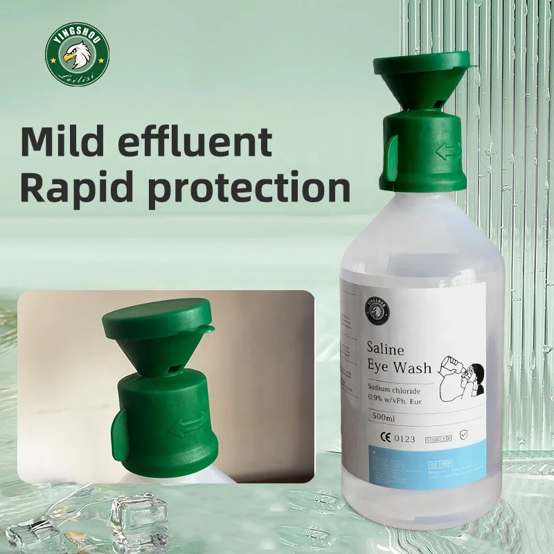 Portable Emergency Eyewash Station Comes with two 500ml sodium chloride irrigation solution 0.9%