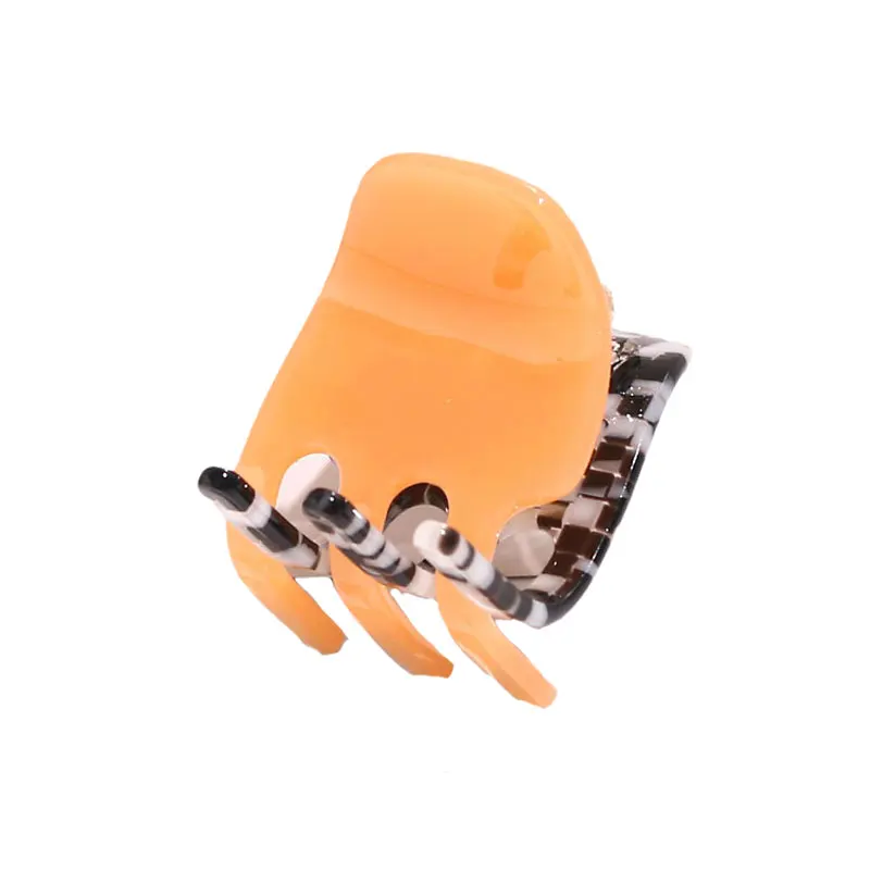 XinMei wholesale small acetate two tone hair claws clips long teeth jaw claw clips for women thin hair clips hair accessories