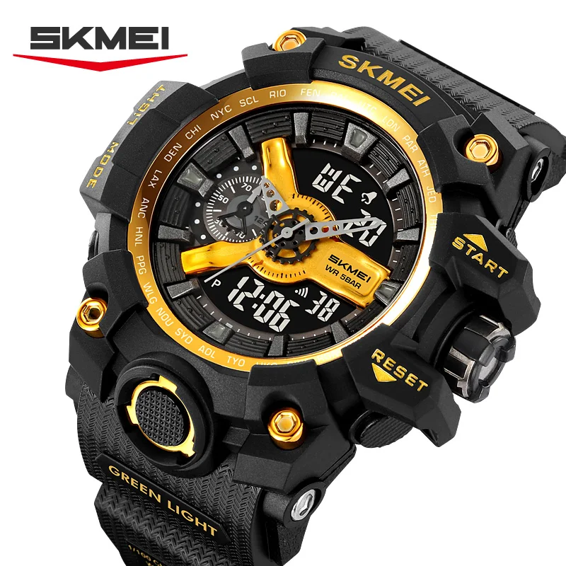 Skmei 2396 new arrival China men digital watch stylish PU strap water resist Multifunction low moq business reloj watch