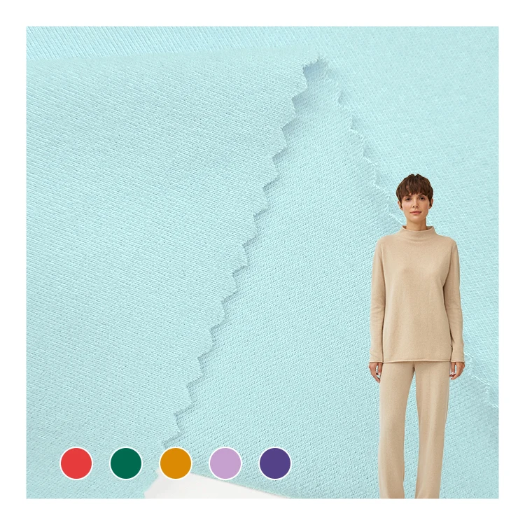 Custom Design Pure Soft Fabric Ecocosy Cotton Spandex Material Knitted Double Fabric For Clothes