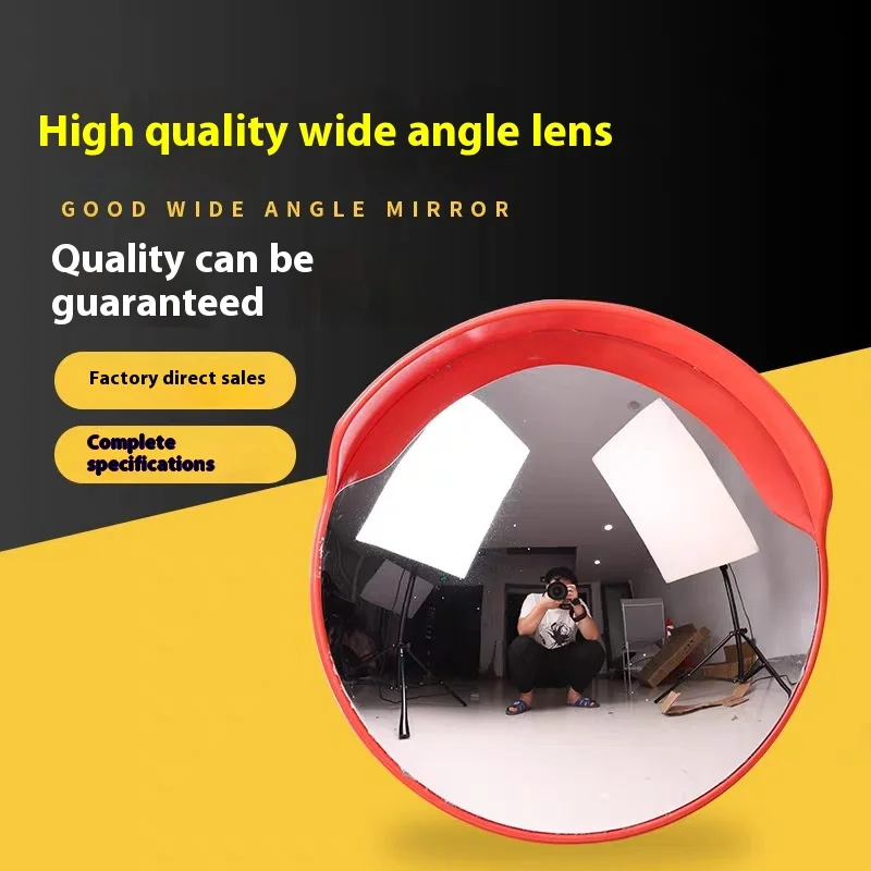 Hot Sale 45cm Red PC Convex Circle Mirror Indoor Outdoor Application for Driveway Blind Spots Docks Warehouses & Supermarkets
