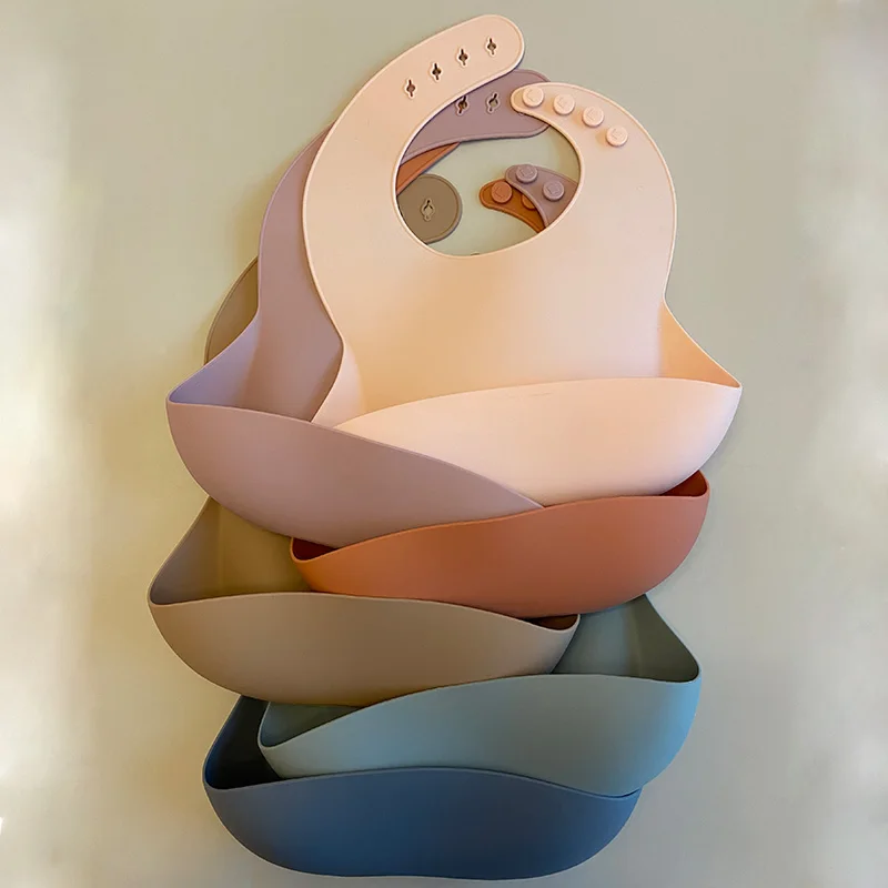 DX Factory Price Wholesale Silicone Bib Custom Waterproof Silicone Baby Bib