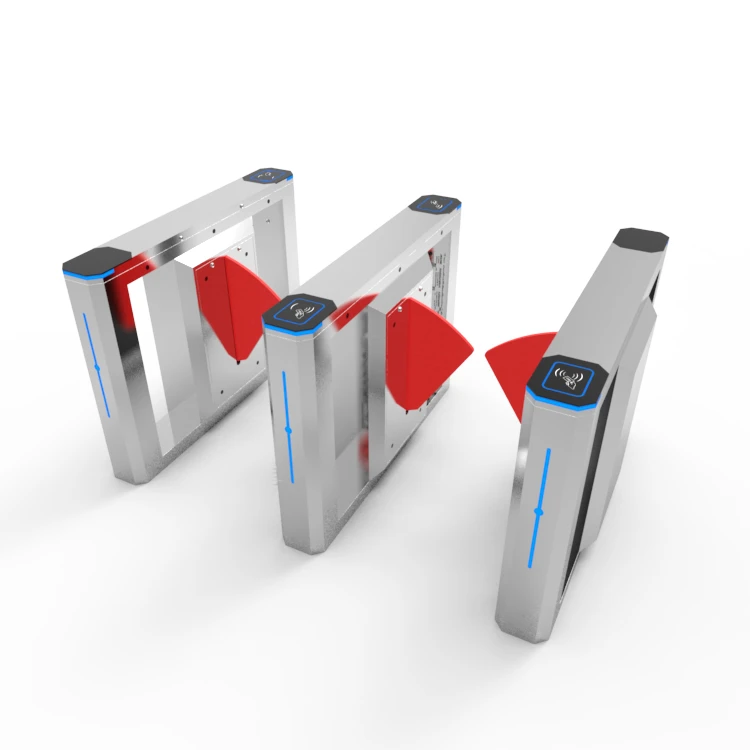 Security Office Building Entrance Access Control System Barrier Gate with RFID Reader, Qr Code Flap Turnstile