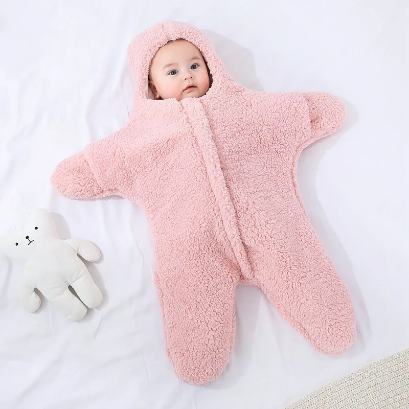 Newborn Sleeping Bags Baby Blanket Swaddle Starfish Shape Winter Warm Baby Cocoon Cotton WrapBlankets for Babies Sleepsack