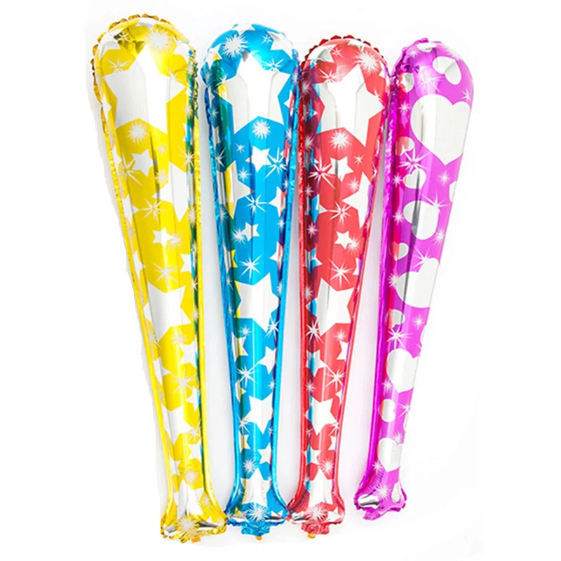 New Multicolor Star Pattern Noise Maker Foil Metallic Custom Inflatable Cheering Sticks Balloons