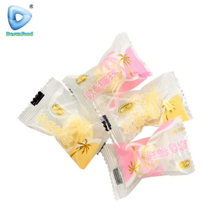 Wholesale Custom Coconut Ball Chewy Gummy Soft Candy