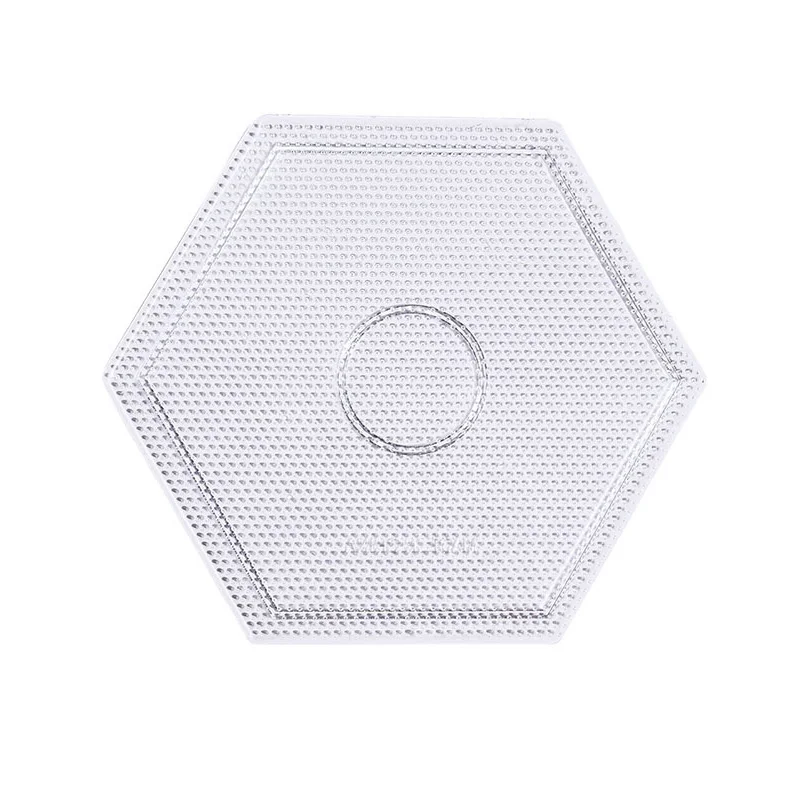 Wholesale 2.6mm Children Toys Puzzle Round Transparent Square Hexagonal Plastic Board Perler Hama Fuse Beads Pegboard for Kids
