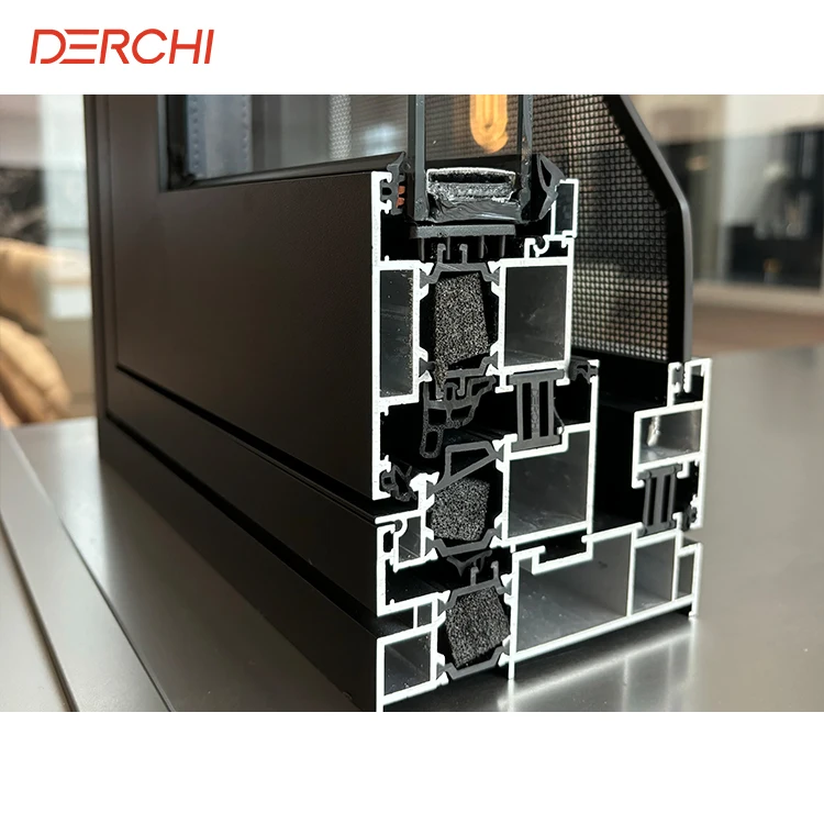 DERCHI USA NFRC Simple Design Triple Glazing Glass Slim Casement Windows Modern Ultra Narrow Frame Aluminum Windows And Doors