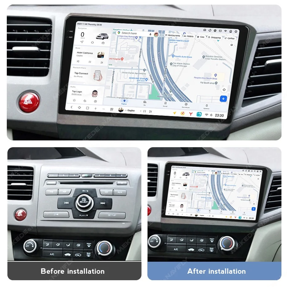 Автомагнитола Mekede DUDU7 os для android 2K QLED dvd-плеер Wi-Fi 4G GPS-карта видеорегистратор Honda Civic 2012 2013 2014 2015