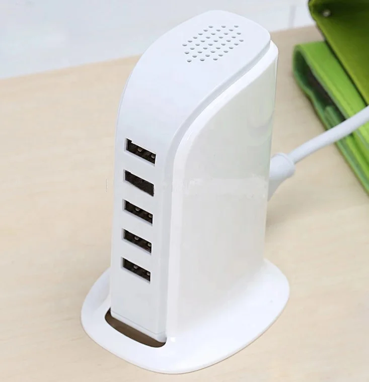 
USB Tower Power Adapter 6-Port Charging Station with Quick Charge 2.1 for Phone, Tablets 