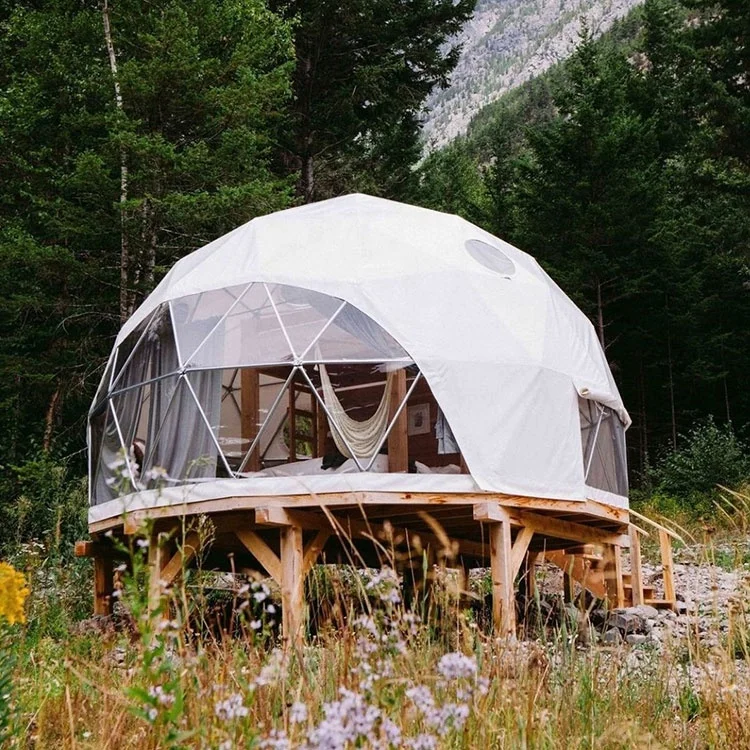 15 10 8m High Quality Luxury Geodesic Dome Hotel Family Camping Tent with waterproof and insulation layer uv and wind resistance