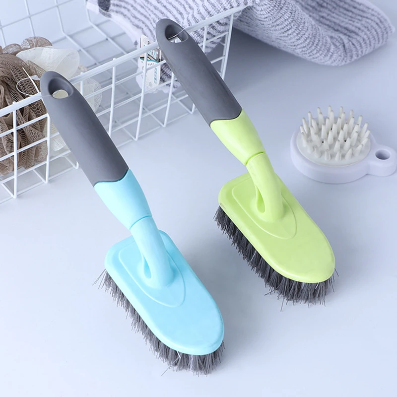 Rubber Coated Long Handle Ceramic Tile Brush Floor Cleaning Sweeping Brush Hard Bristled Cleaning Brush For Toilets