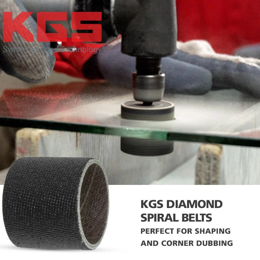 Алмазная абразивная спиральная лента KGS с резиновым барабаном для шлифования
