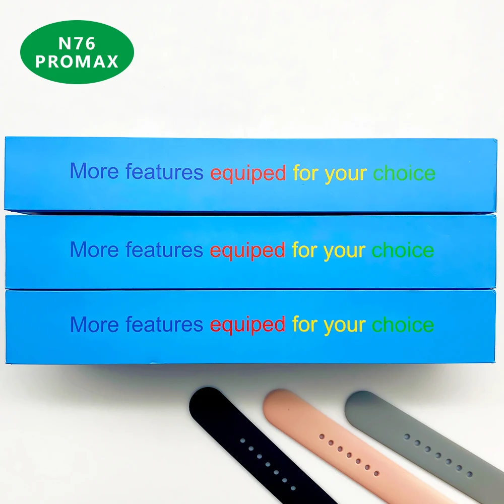 2022 Model N76promax Smart Watch OEM Product Customized Logo Straps Package NFC Smartwatch N76 Pro Max