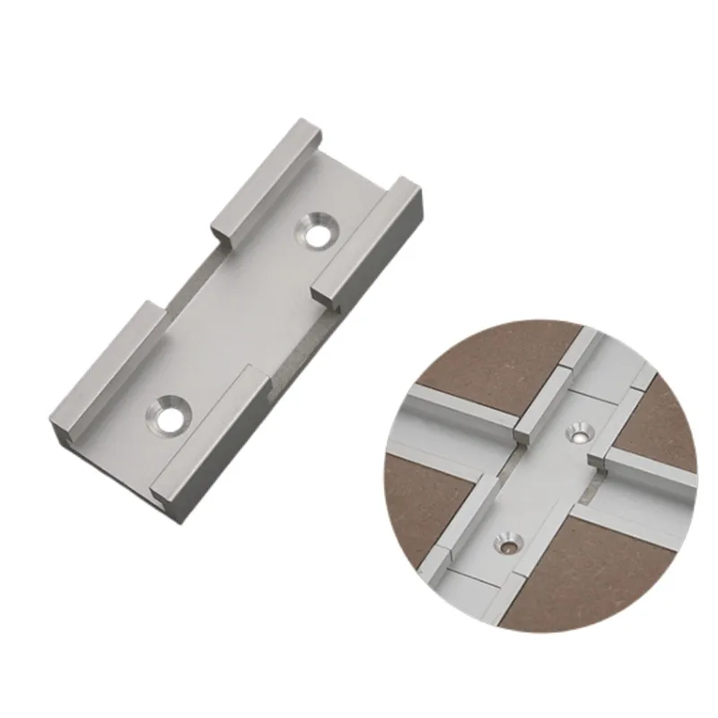 T-Track Intersection Slot Woodworking Chute T Slot Cross Connector Track Miter Gauge Guide Rail with Predrilled Mounting Holes