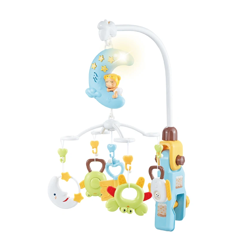 Вращающийся звонок для кровати, музыкальный успокаивающий свет для сна, музыкальные подвесные игрушки, детский мобильный телефон для кроватки и автокресла