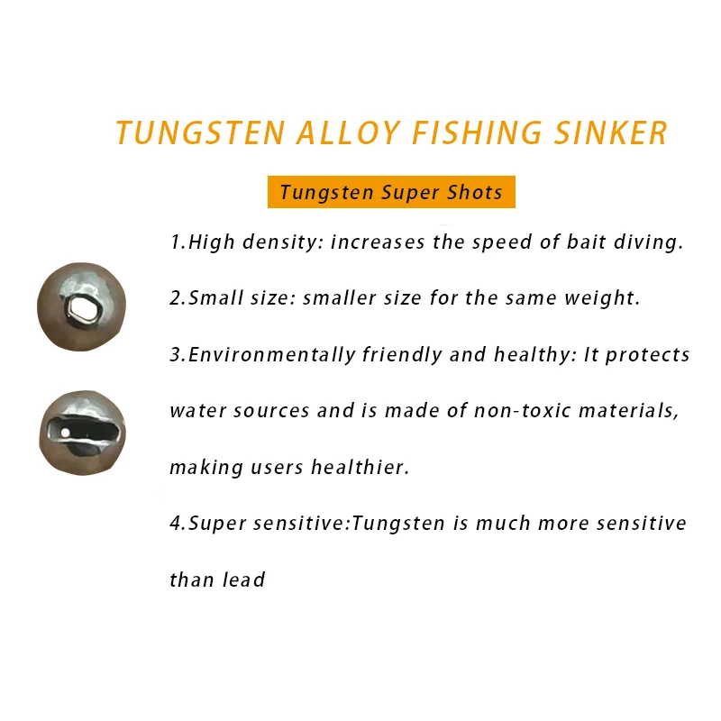 50pcs Tungsten Super Shots Fly Fishing Tackle
