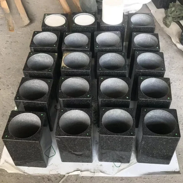 Natural Stone Granite Cemetery Memorial Lantern For Funeral Cemetery Flower Vase Granite