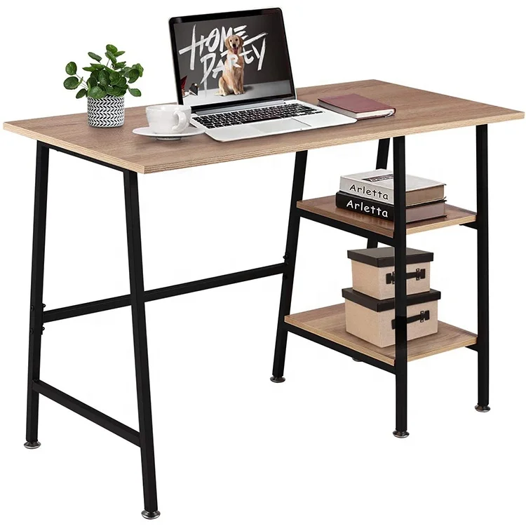 Home office modern desk reading study table with book shelf Factory Supply