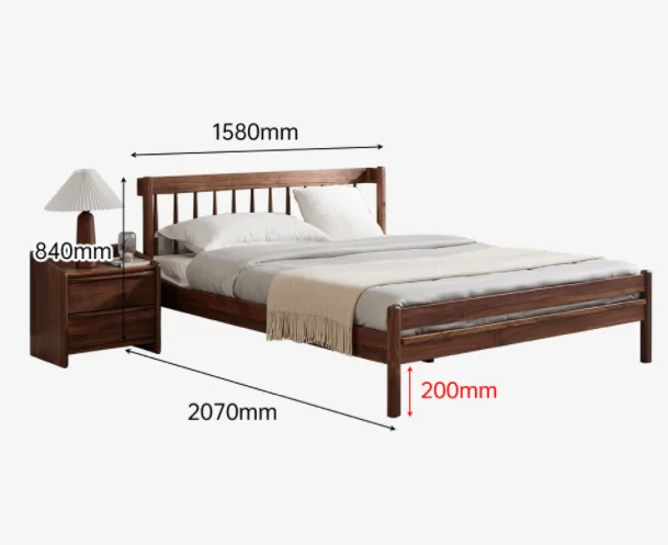 North American style string solid wood bed