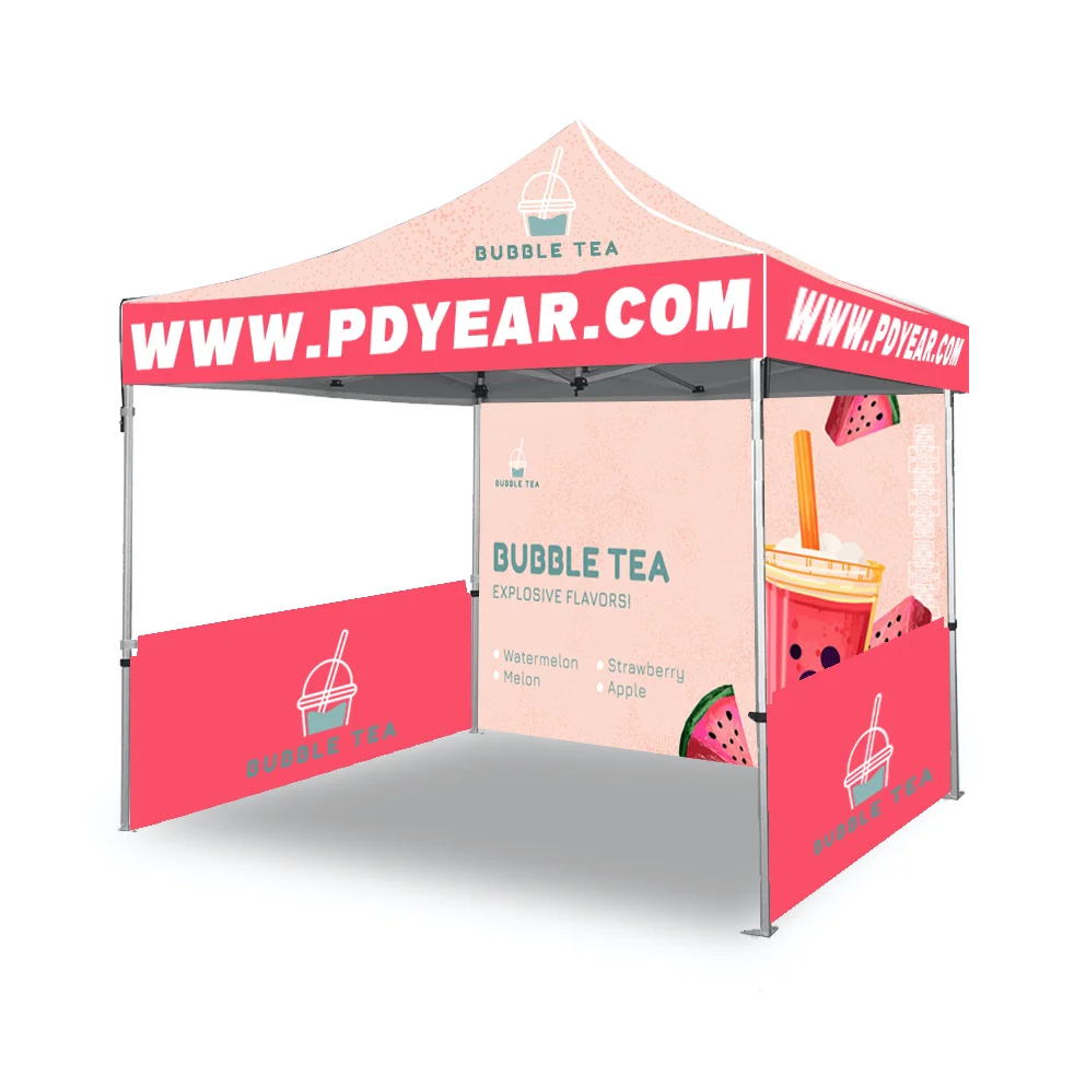 Custom Manufactured Logo Fair Aluminum Frame Heavy Duty 3m X 3m 10x10 Foldable Outdoor Gazebo Tent With Wall For Trade Show