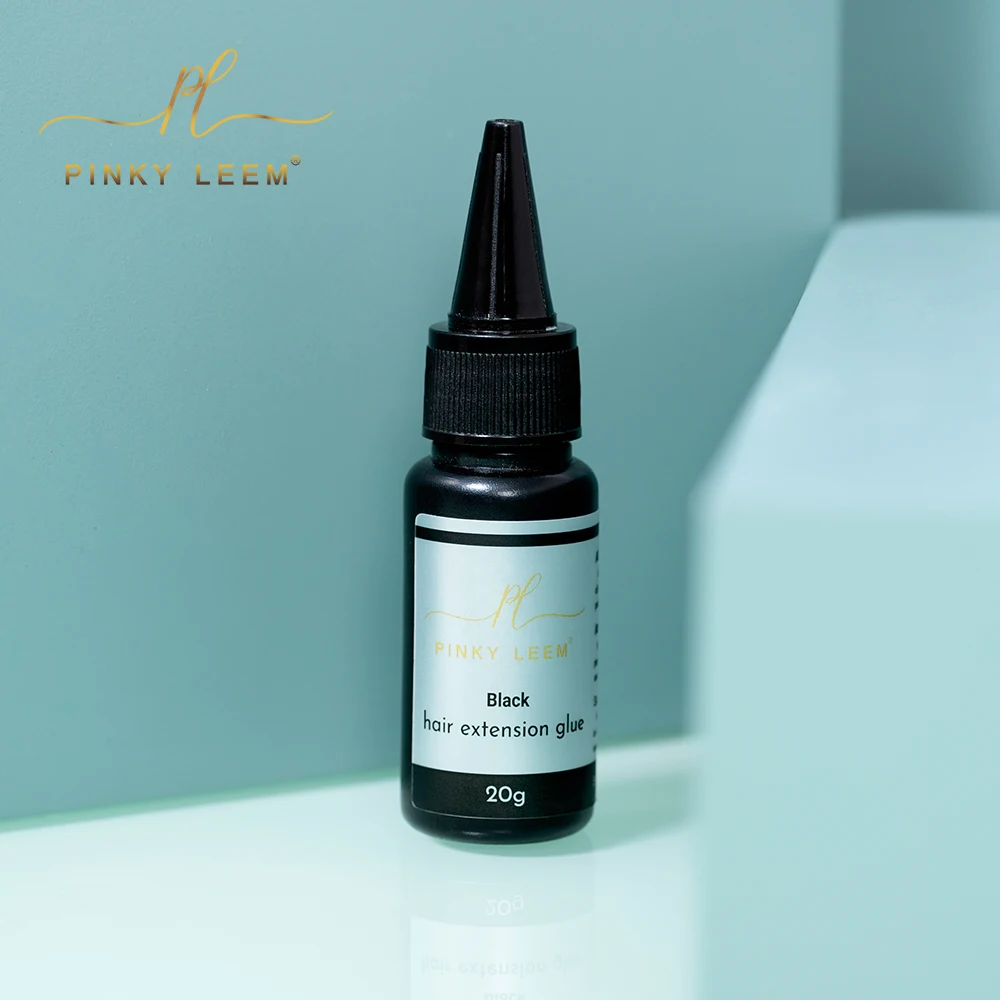 Pinky leem New UV Human Hair Professional Liquid Adhesive Black Perfect Hold Hair Weaving Weft Extensions Hair Bonding Glue