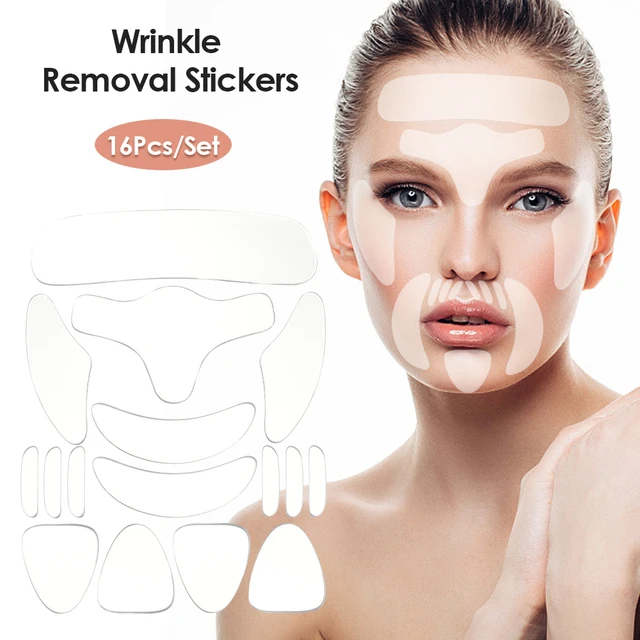 16Pcs Reusable Silicone Anti-Wrinkle Forehead Sticker Cheek Chin Paste Facial Eye Patches Anti Wrinkle Remover Face Lift Tape
